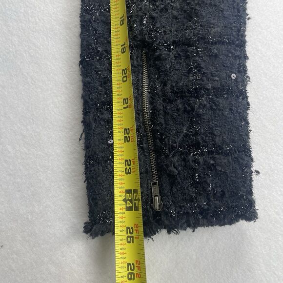 J. Crew Collection Classic Tweed Sequence Zip Jacket Black-M - Picture 7 of 9